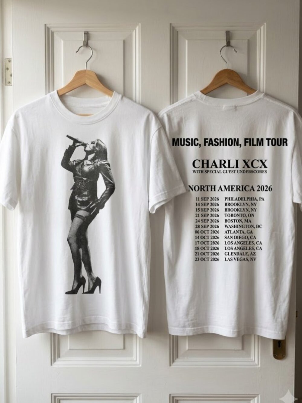 Charli XCX Music, Fashion, Film North America 2026 Tour T-shirt